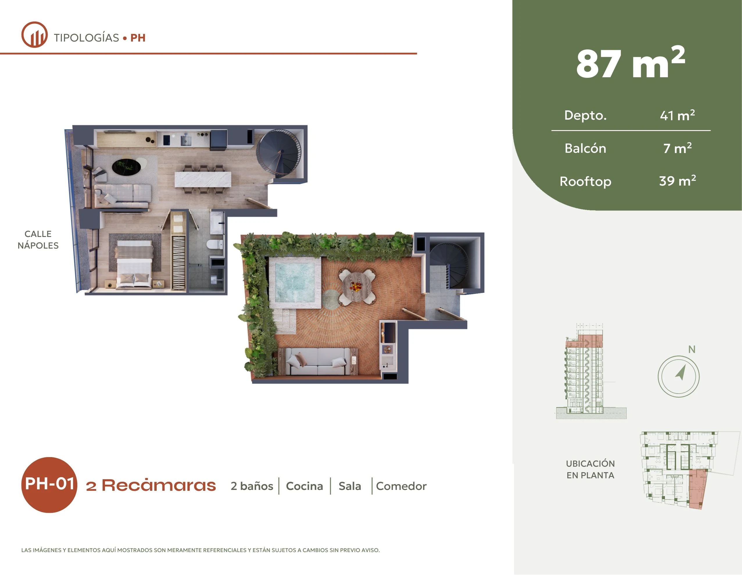 Tipología de departamento. Plano arquitectónico