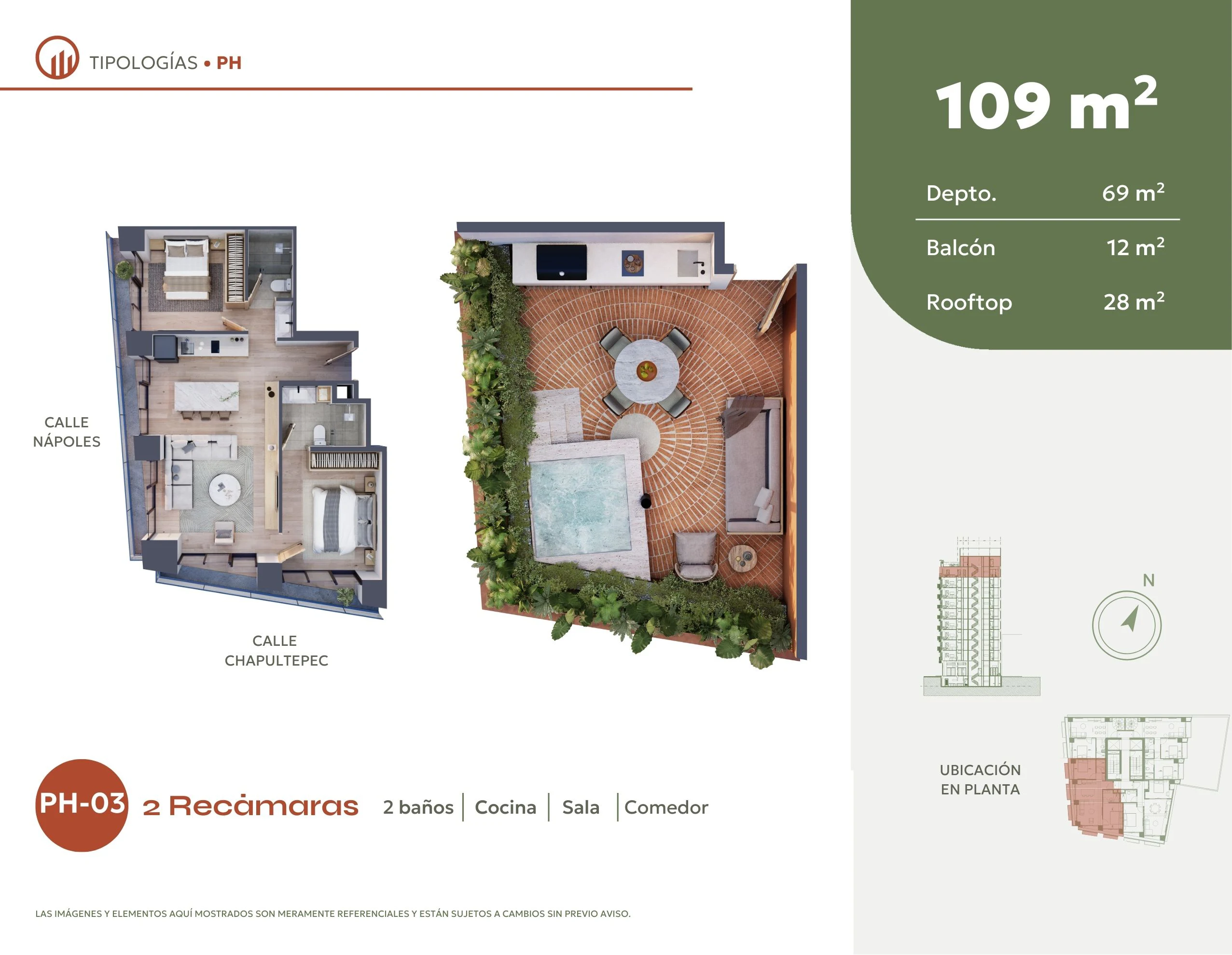 Tipología de departamento. Plano arquitectónico