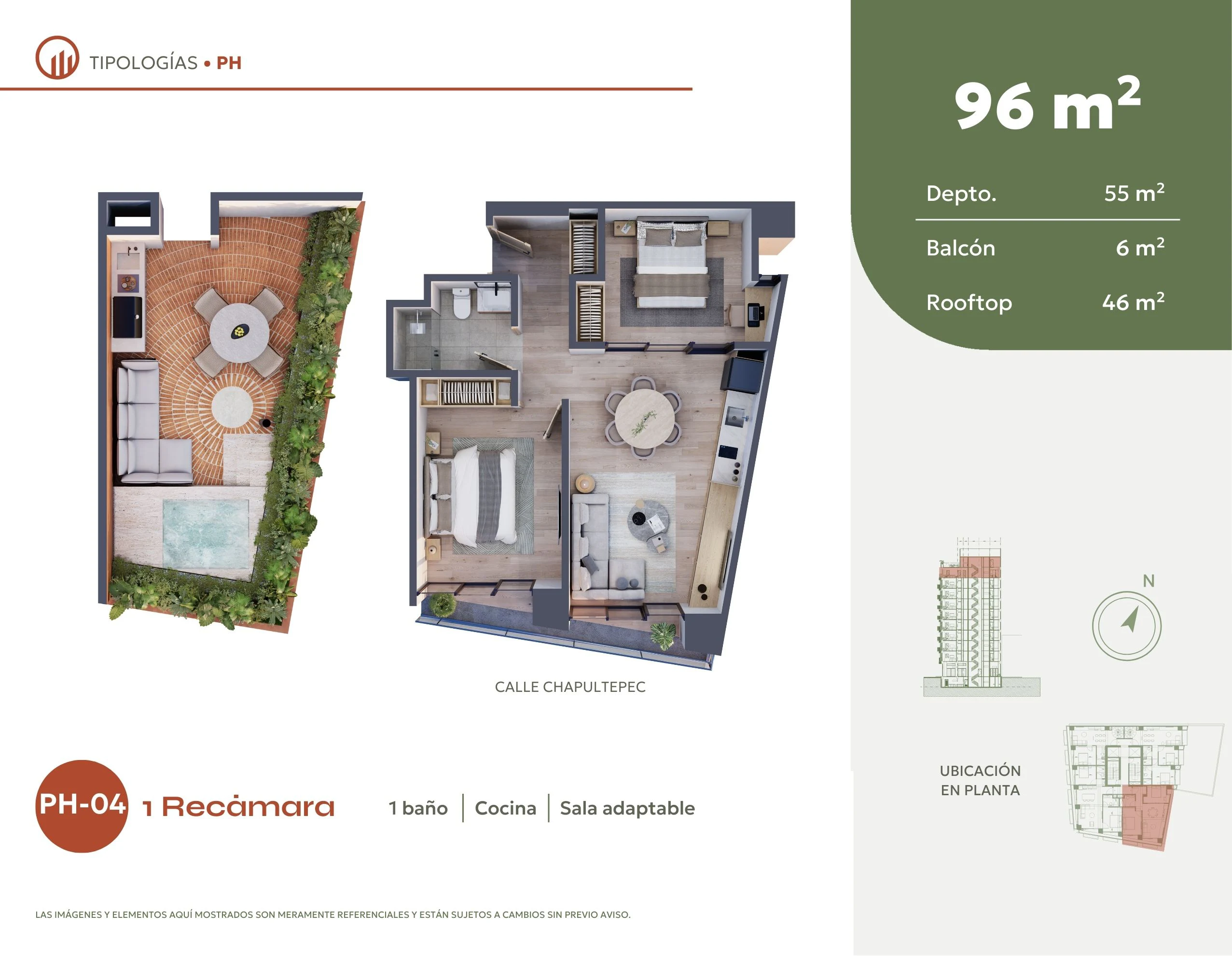 Tipología de departamento. Plano arquitectónico