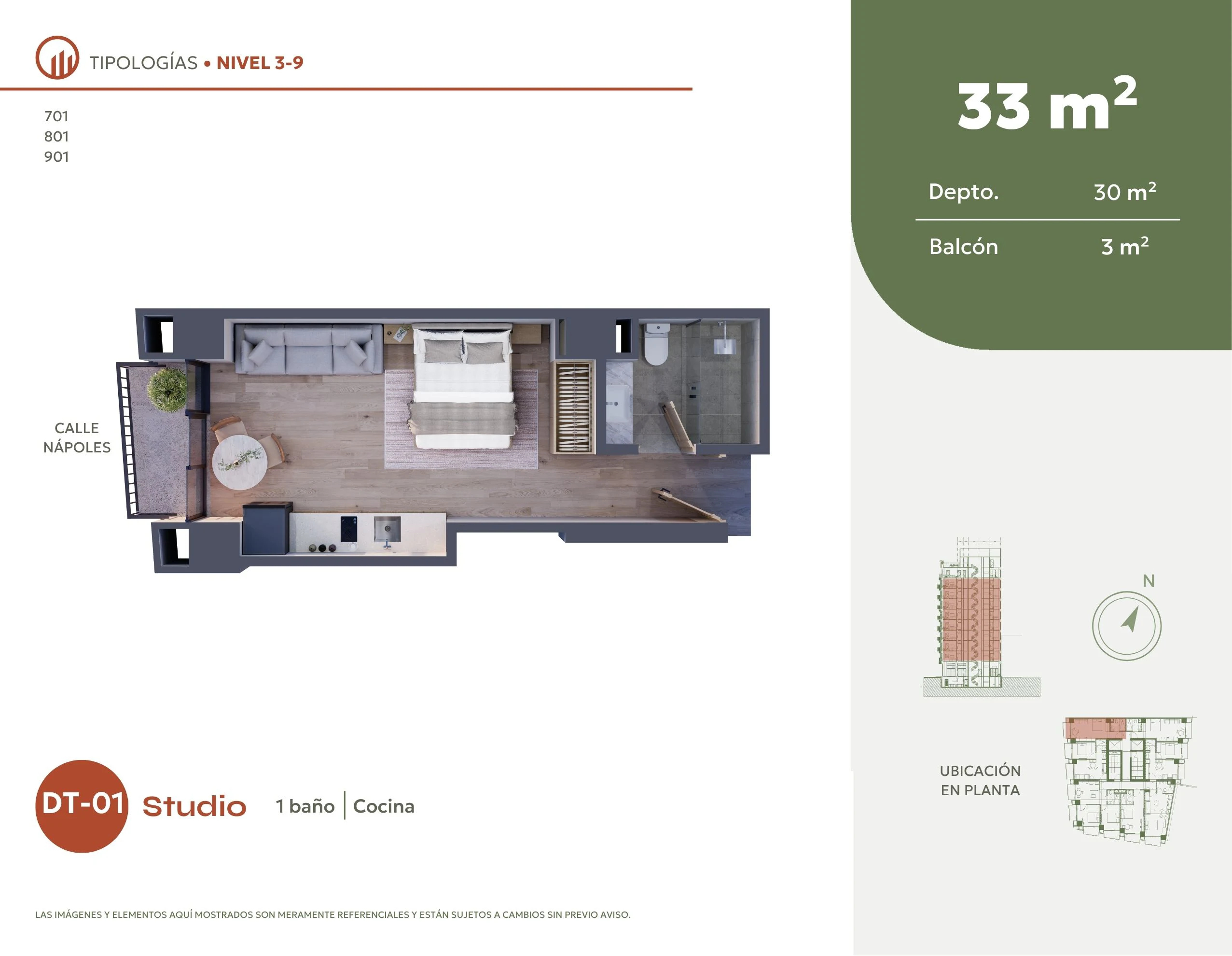 Tipología de departamento. Plano arquitectónico