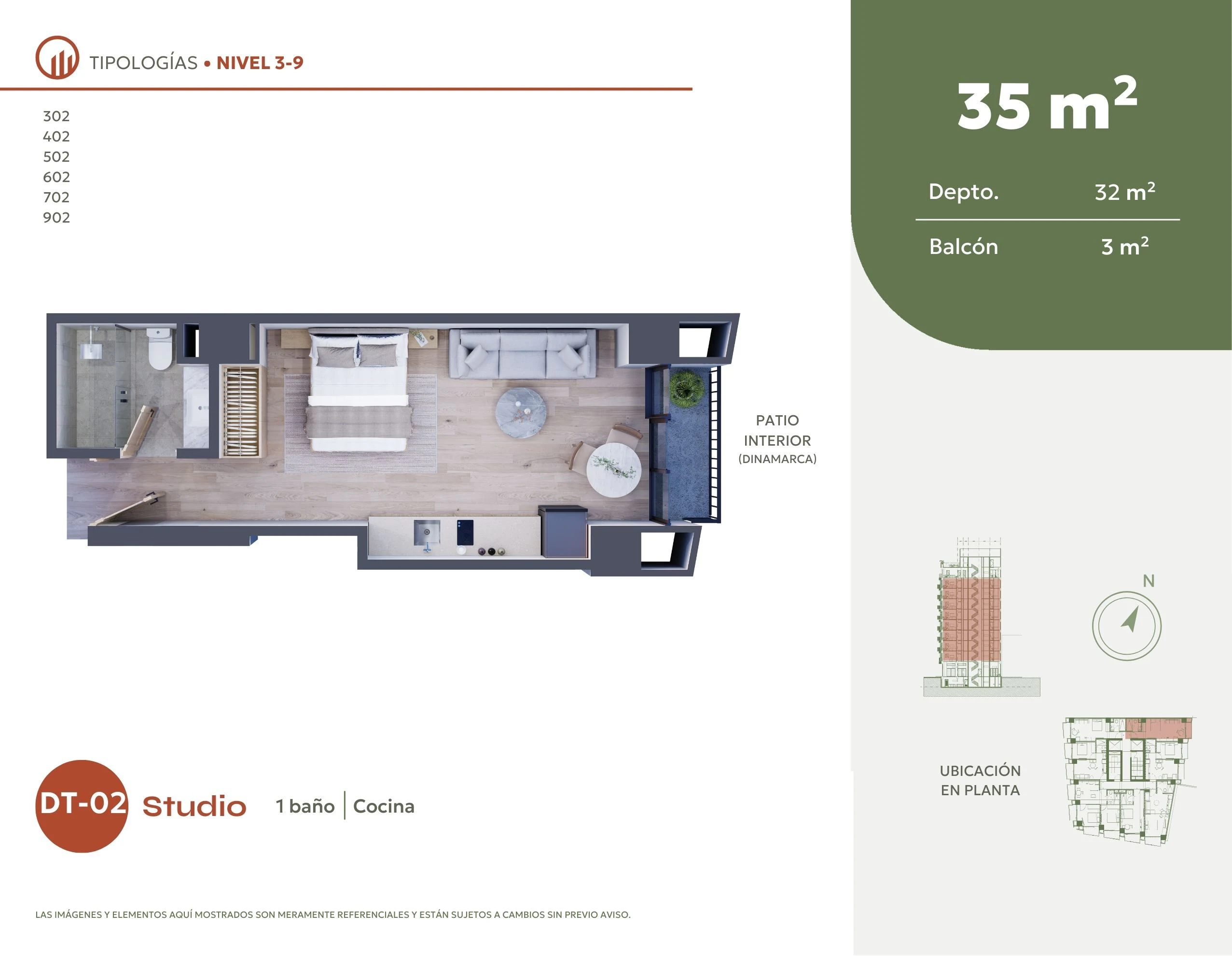 Tipología de departamento. Plano arquitectónico