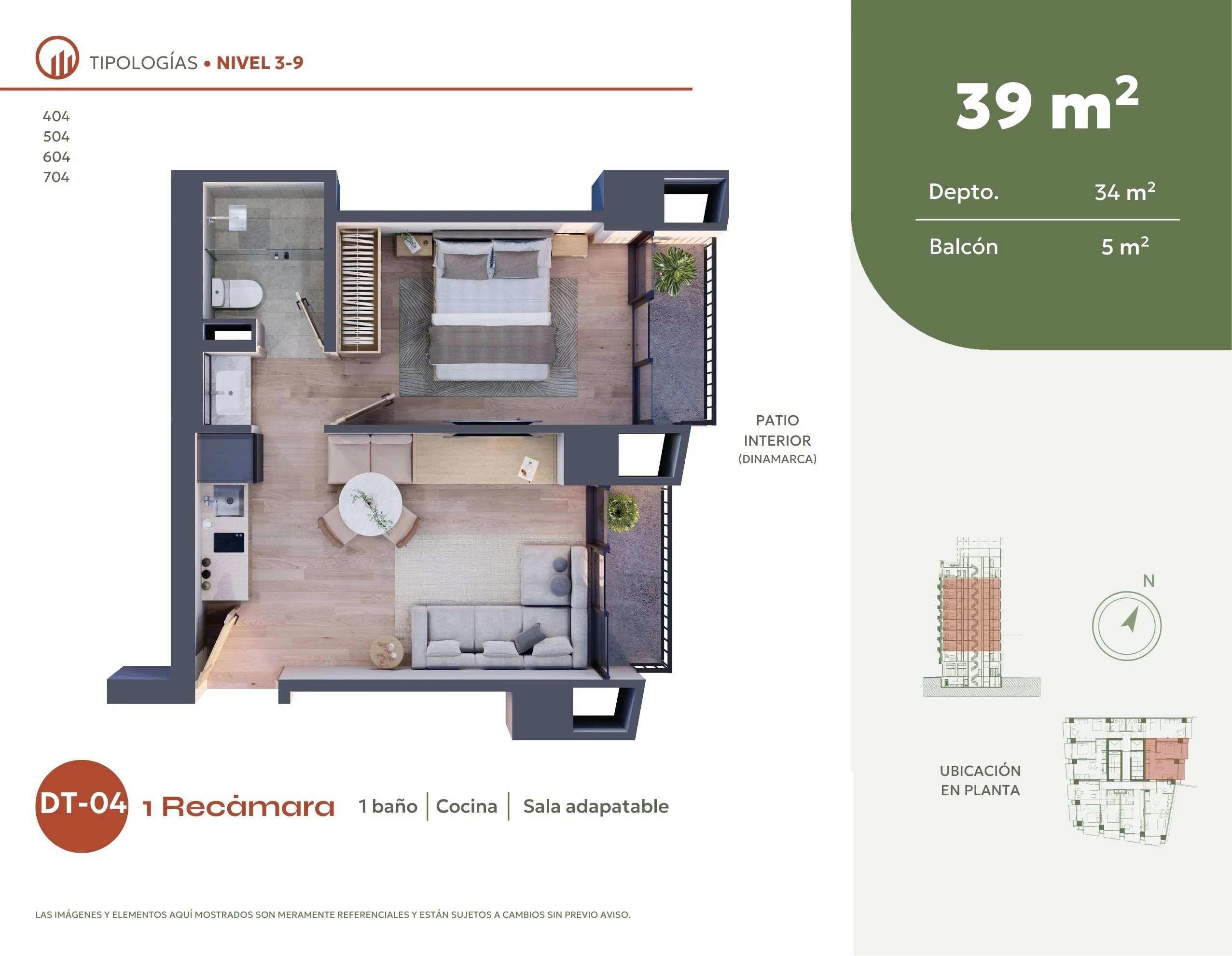 Tipología de departamento. Plano arquitectónico