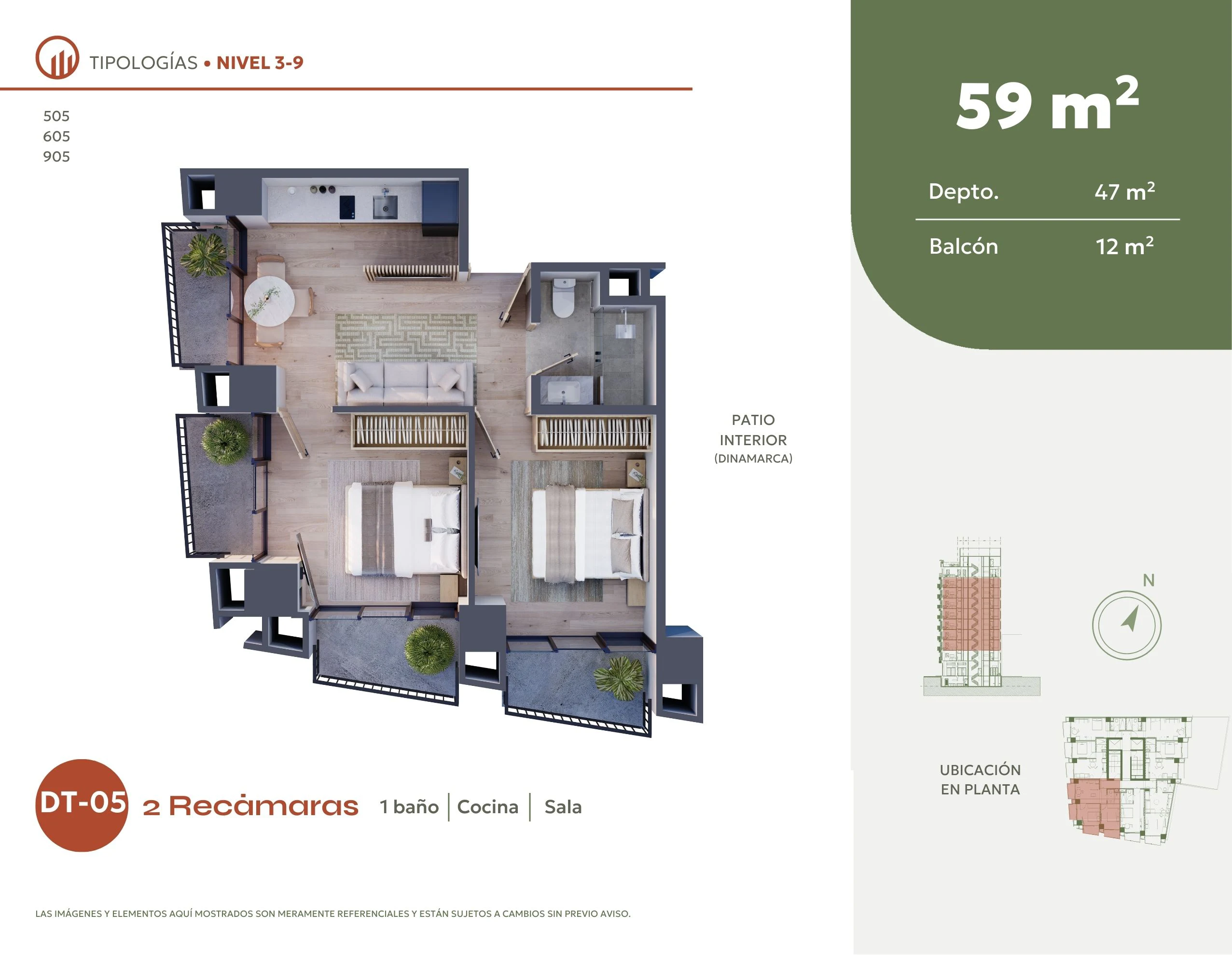 Tipología de departamento. Plano arquitectónico