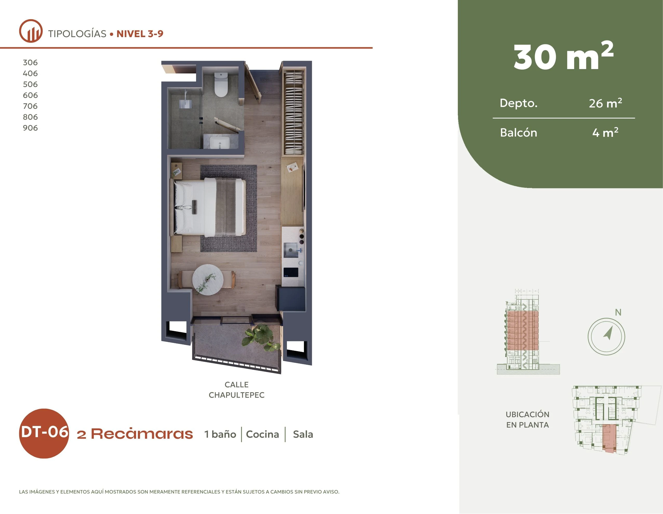 Tipología de departamento. Plano arquitectónico