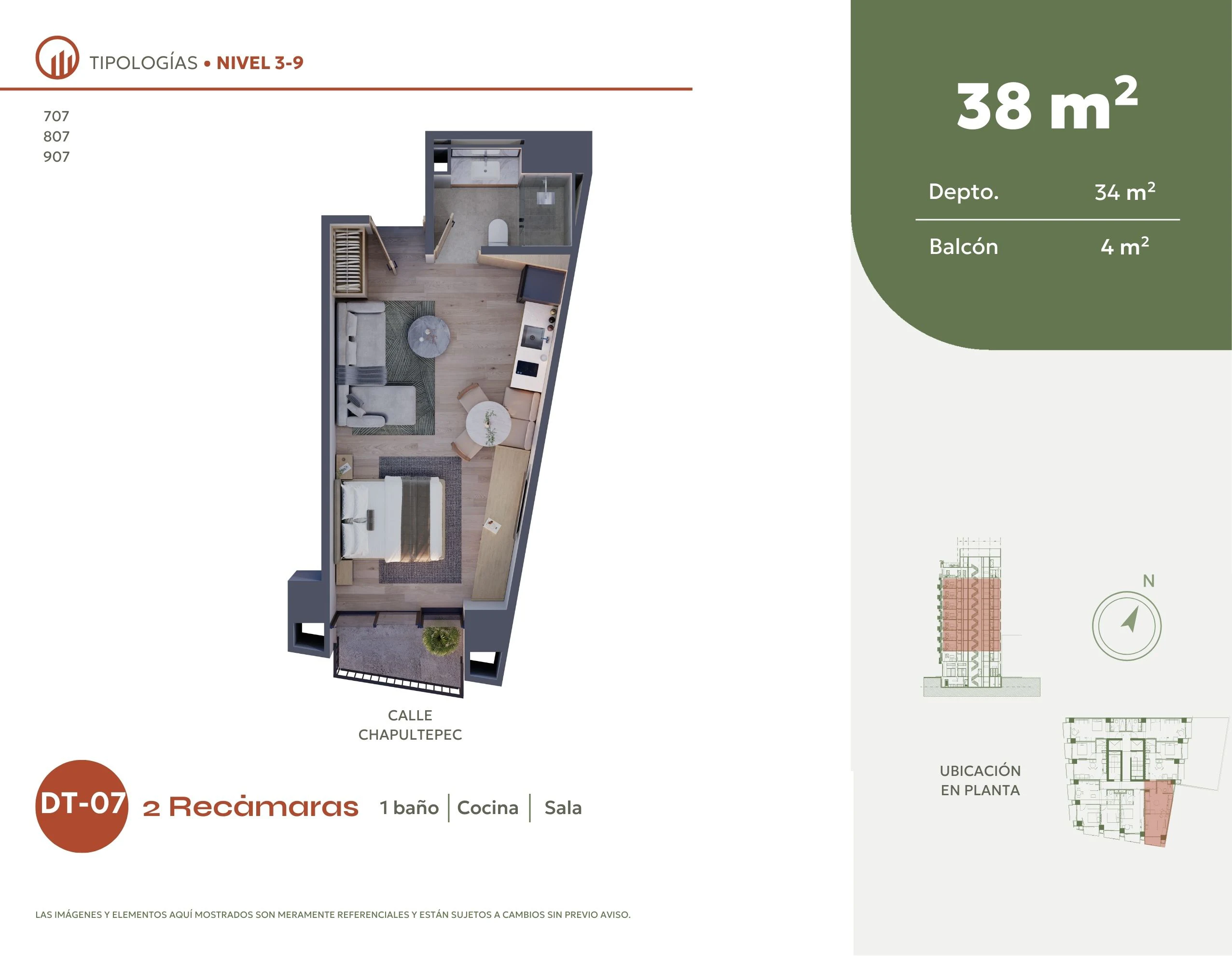 Tipología de departamento. Plano arquitectónico